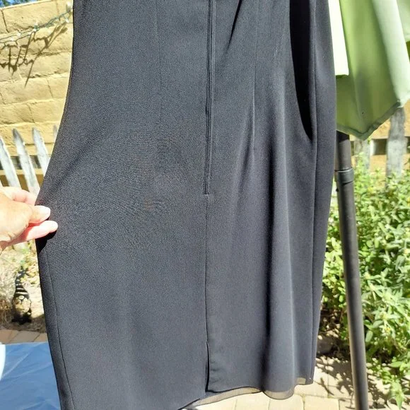 AFTER DARK Little Black Dress Sleeveless Skinny Strap SZ 16 - Picture 5 of 15